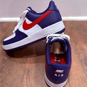 Nike Air Force 1 - white, University Red, blue